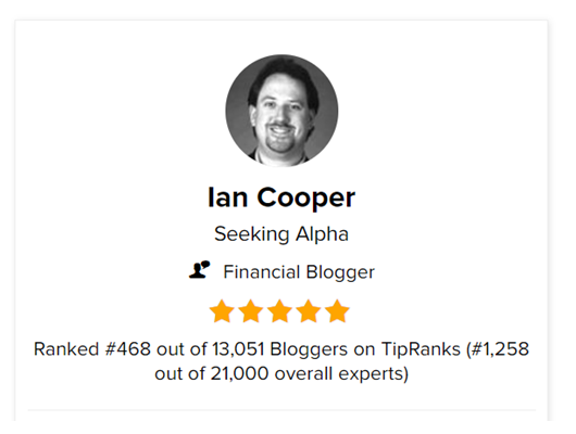 Ian Cooper Ranked #468 out of 13,051 Top Bloggers